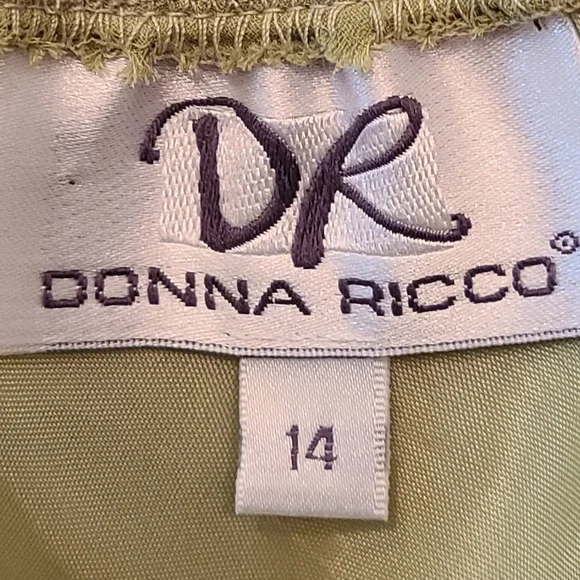 NWT Donna Ricco size 14 lime green 2 piece top & skirt - Picture 15 of 15